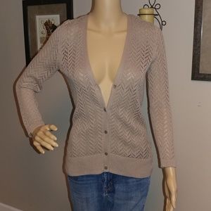 NWOT Beige Open Knit Cardigan